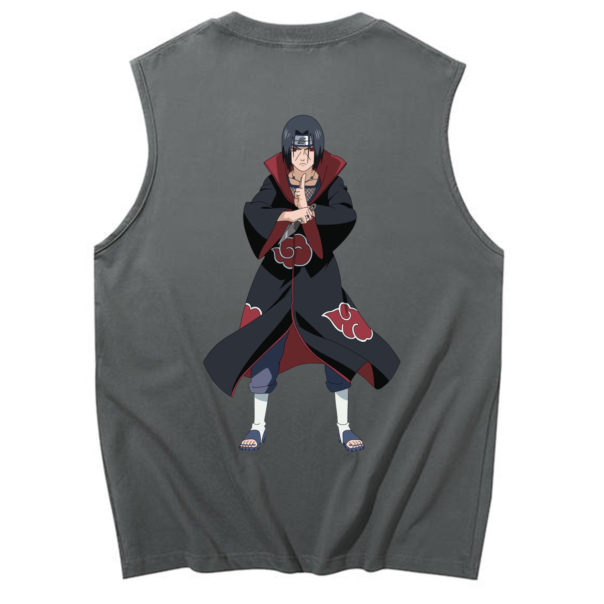 （画像用） NARUTO -ナルト- うちは イタチ Uchiha Itachi コットン100％タンクトップ（背面プリント）